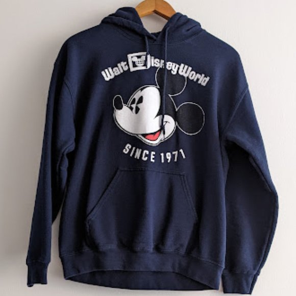 Walt Disney World Navy Blue Mickey Mouse Hoodie Size M - Picture 1 of 10